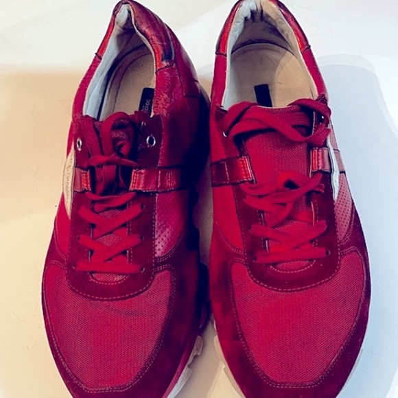 Dolce & Gabbana Shark-teeth Soles Sz 11 Low-top Sneaker Red Men Logo - Picture 4 of 12